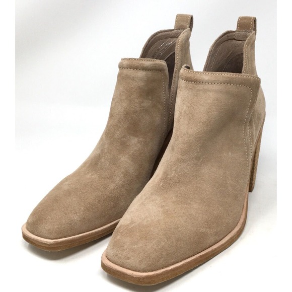 Jeffrey Campbell Rosalee Women's 8.5 Light Brown Suede Block Heel Ankle Bootie - Picture 3 of 7